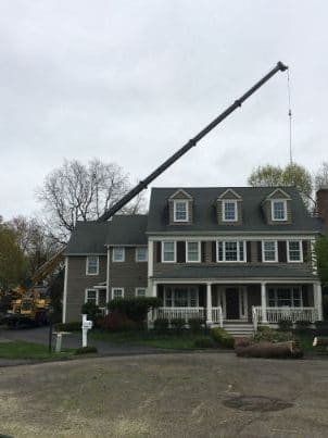 Crane Tree Removal Over House